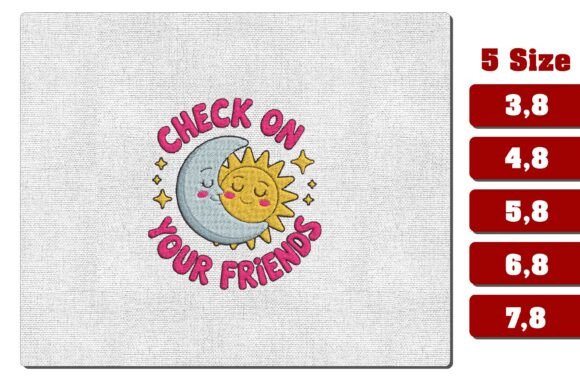 Download Check on Your Friends Embroidery File - Premium Resources