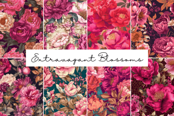 Download Extravagant Blossoms Seamless Patterns - Extravagant Collection